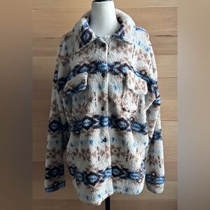 Streetwear Society Chunky Teddy Bear Jacket Size medium Sherpa 2 front pockets